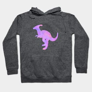 watercolor parasaurolophus dinosaur - pink and purple Hoodie